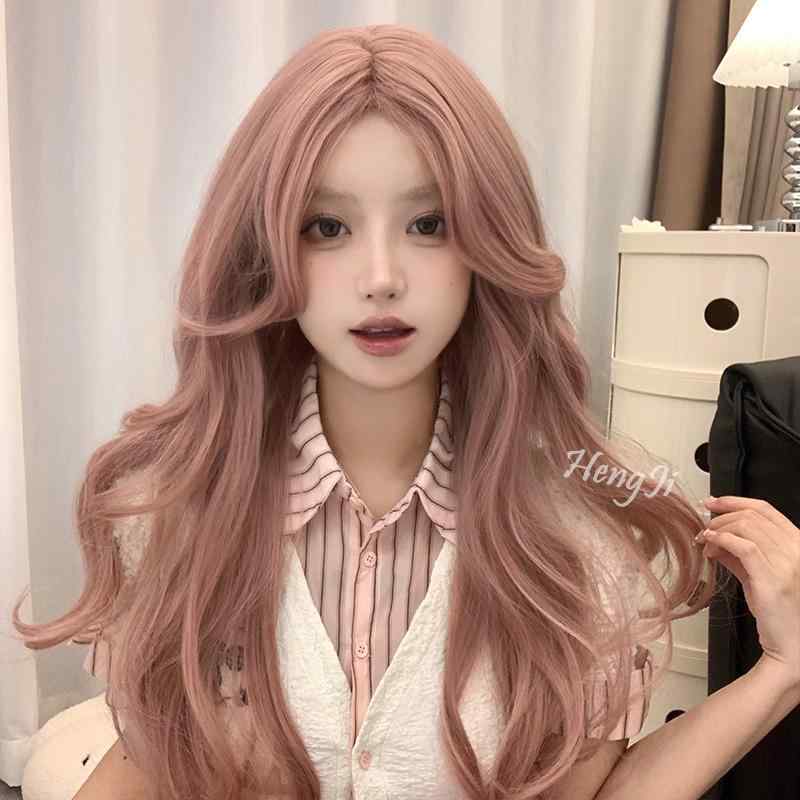 ウィッグ ロング 自然 レディース かつら ロリータ ファッション おしゃれ コスプレ オレンジ ピンク 巻き髪