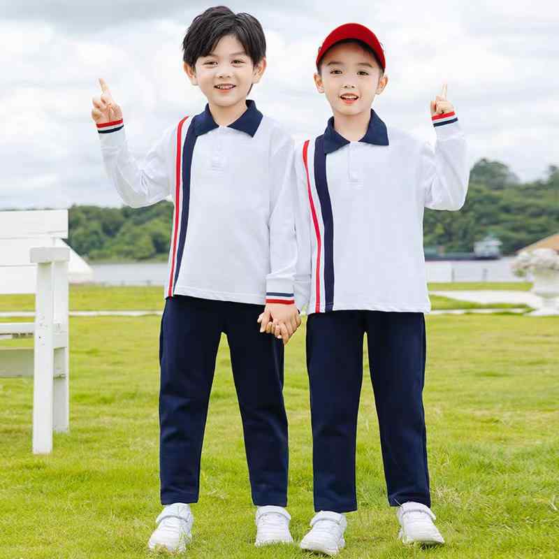 キッズ ゴルフウェア ジュニア 子供 男の子 女の子 春秋 長袖 Tシャツ 伸縮性 スポーツ パンツ ユニフォーム ホワイト