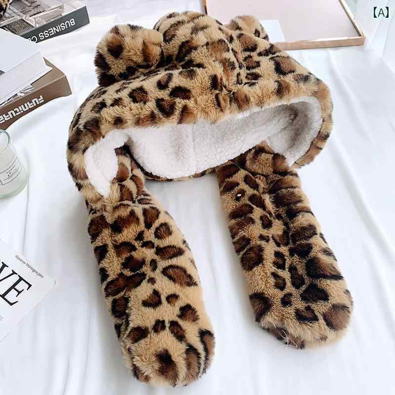 楽天市場】猫耳 帽子 ヒョウ柄 レオパード かわいい 耳あて 秋冬