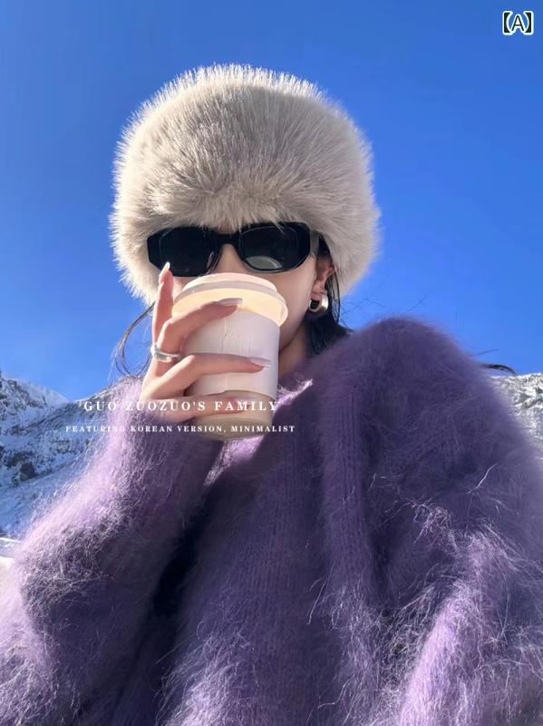 ファー 帽子 ハット レディース ロシア帽 ロシアンハット グレー ブラウン ブラック