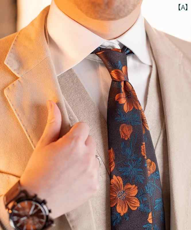 ネクタイ おしゃれ 結婚式 フォーマル ビジネス メンズ 紳士 刺繍 花柄 レトロ カジュアル 英国風 グリーン ブラック