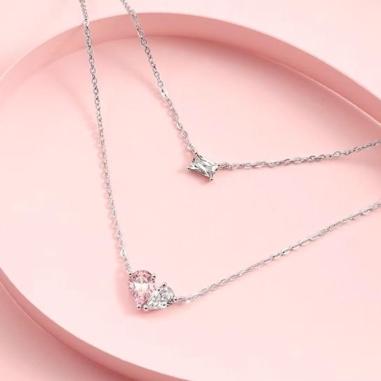 ネックレス レディース アクセサリー かわいい おしゃれ ジュエリー チェーン シルバー 二連