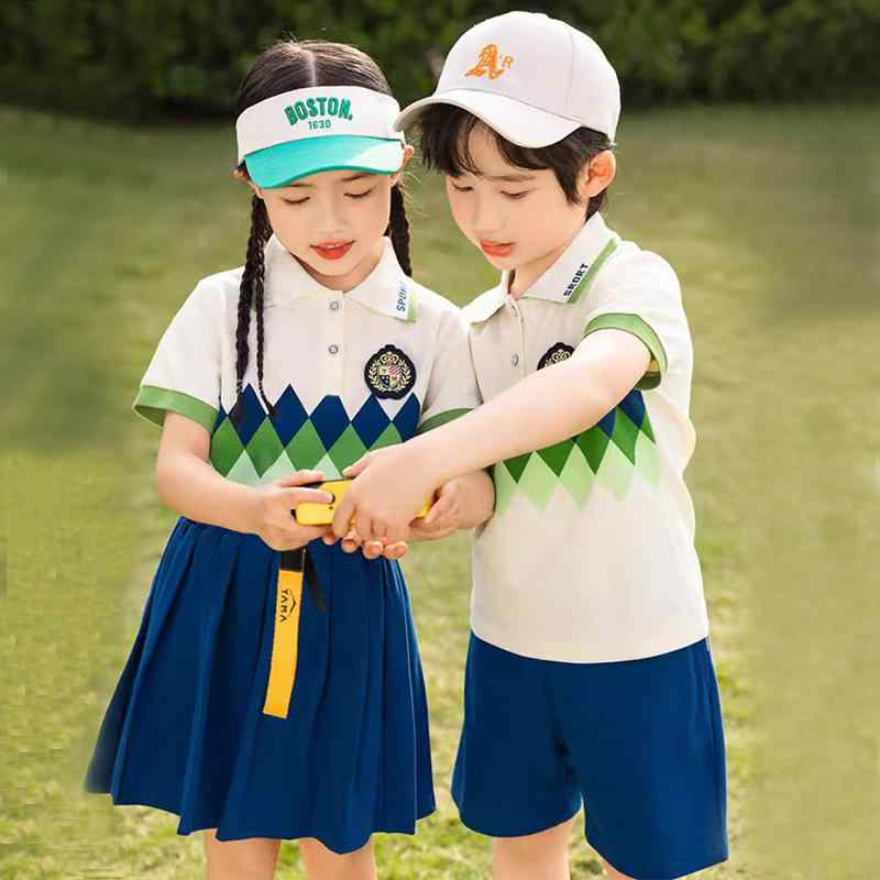 キッズ ゴルフウェア ジュニア 子供 半袖 夏 男の子 女の子 Tシャツ スポーツ スカート ショーツ ユニフォーム ベージュ