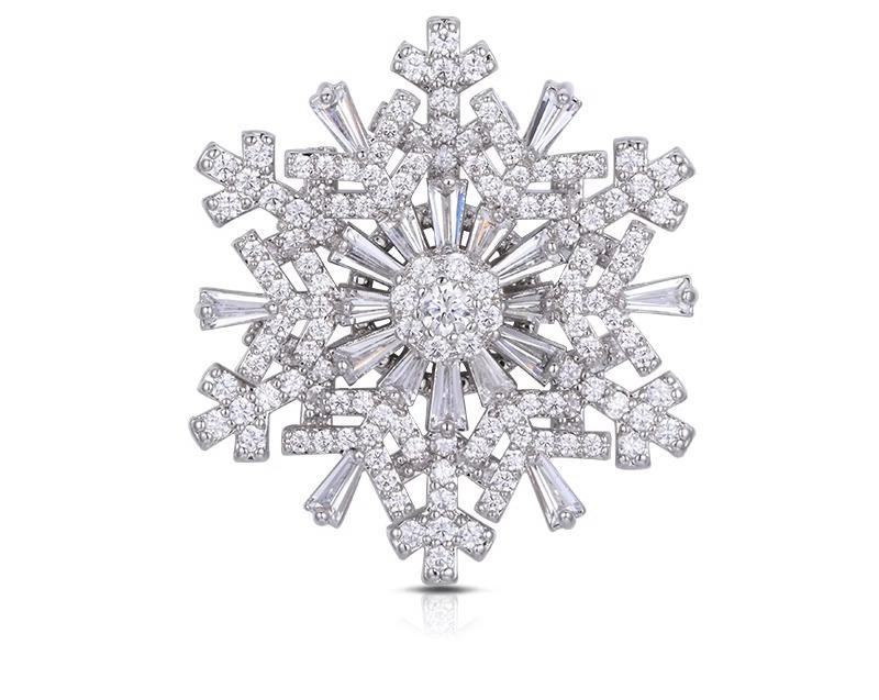 ブローチ ピン おしゃれ 雪 結晶 レディース メンズ アクセサリー スノーフレーク スーツ コサージュ クリスマス ギフト