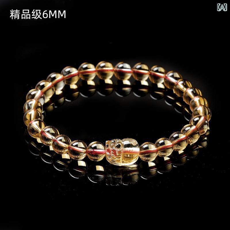 ヒキュウ 腕輪 メンズ レディース 風水 付属品 編み込み リストバンド 貔貅 水晶 ビーズ ゴールド