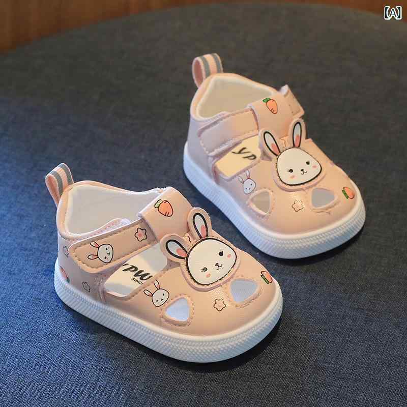 ベビーシューズ 子供 靴 履きやすい 夏 ソフト ソール 男の子 女の子かわいい 幼児 通気性 ピンク ホワイト うさぎ 恐竜