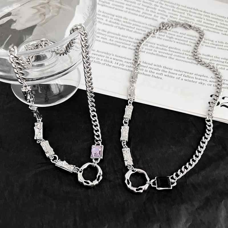 ネックレス メンズ アクセサリー ファッション おしゃれ ヒップホップ ストリート ペンダント ブラック ピンク|Grams店