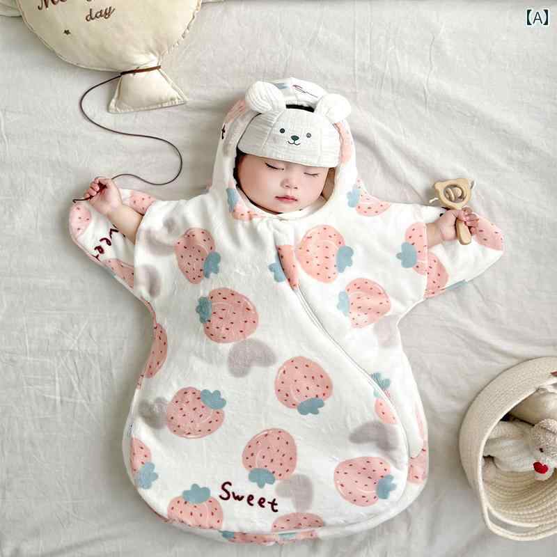 スリー基準打数 もの言う花 キッズ 寝袋 秋冬 朦々たる 新生児 ファスナー 愛くるしい 裏地 キルト 白 いちご くま