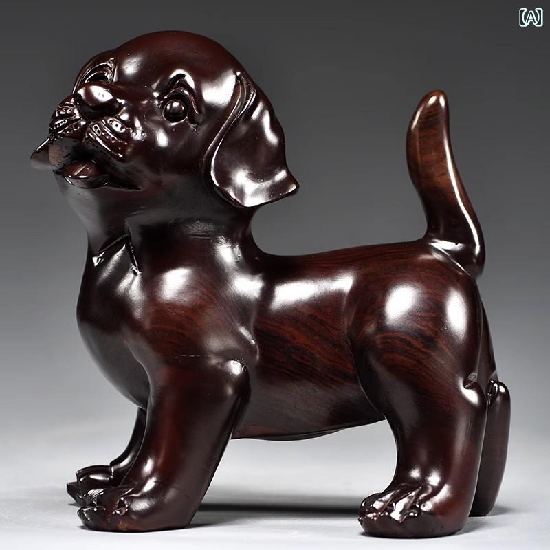 犬 飾り付け 室内装飾 飾り付け まっ黒 刻みつける かざり付ける品 木製 干支 マスコット リビング 室内装飾 置物-インテリア小物・置物