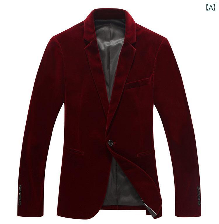 【コ　カセイ】ルイシャブロン　テーラードジャケット　ベロア 光沢 赤 L 楽天市場】テーラードジャケット メンズ ベロア アウター カジュアル
