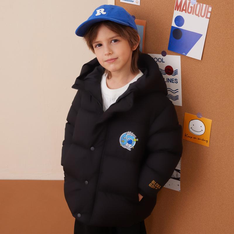 コート キッズ 子供 男の子 女の子 子供服 アウター 秋冬 カジュアル ダウン ジャケット 暖かい 厚手 ミドル丈 ピンク ブラック