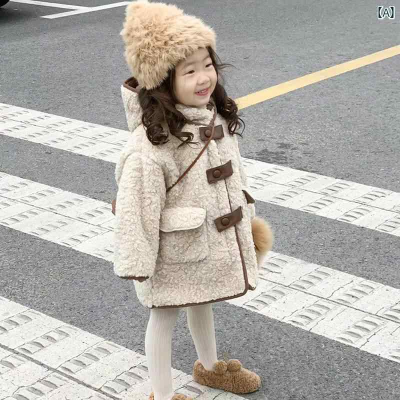 キッズ ベビー 子供 女の子 アウター もこもこ ボア 子供服 フード付き 暖かい 長袖 秋冬 厚手 ジャケット コート 韓国 ホワイト｜Grams店
