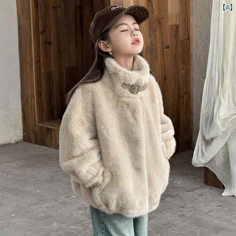 キッズ 子供 女の子 アウター もこもこ ファー 子供服 暖かい 長袖 秋冬 厚手 ジャケット コート ショート丈 ベージュ ホワイト｜Grams店