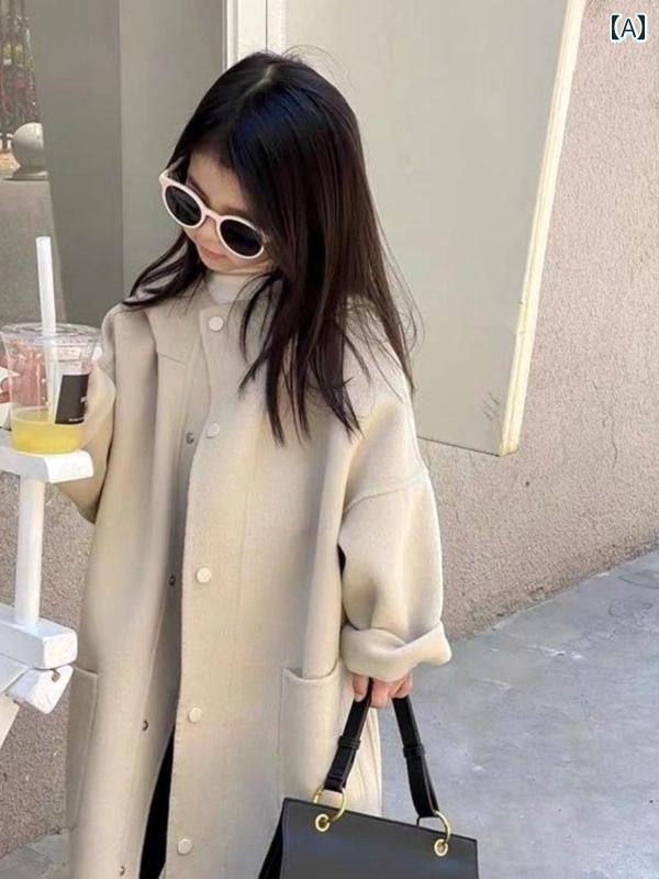 コート キッズ 子供 女の子 子供服 アウター 秋冬 無地 シンプル ウール ロング丈 フード ベージュ キャメル ピンク