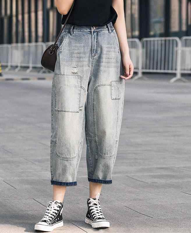 デニムパンツ メンズ レディース ボトムス ジーンズ レトロ ウォッシュデニム 春夏 ブルー