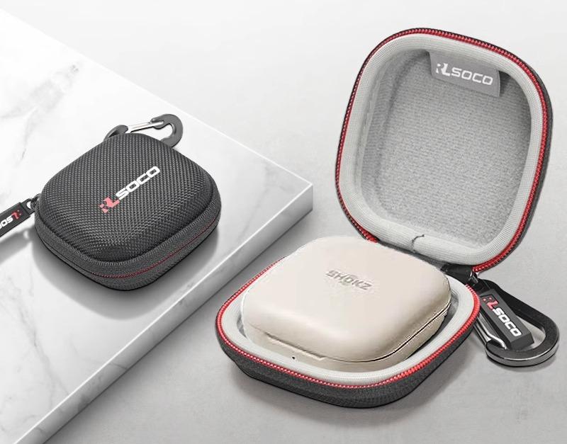 イヤホン ヘッドホンケース ポーチ 充電器 充電ケーブル 収納 小物入れ 保護カバー ハードケース 防水 耐摩耗 ブラック グレー