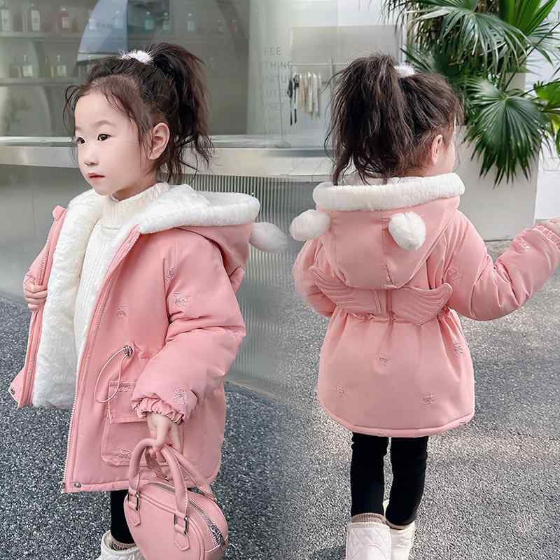女の子 冬 服 ジャンパー 子供 服 綿 服 子供 用 ・委兔毛風 中綿 ジャケット 赤ちゃん 綿