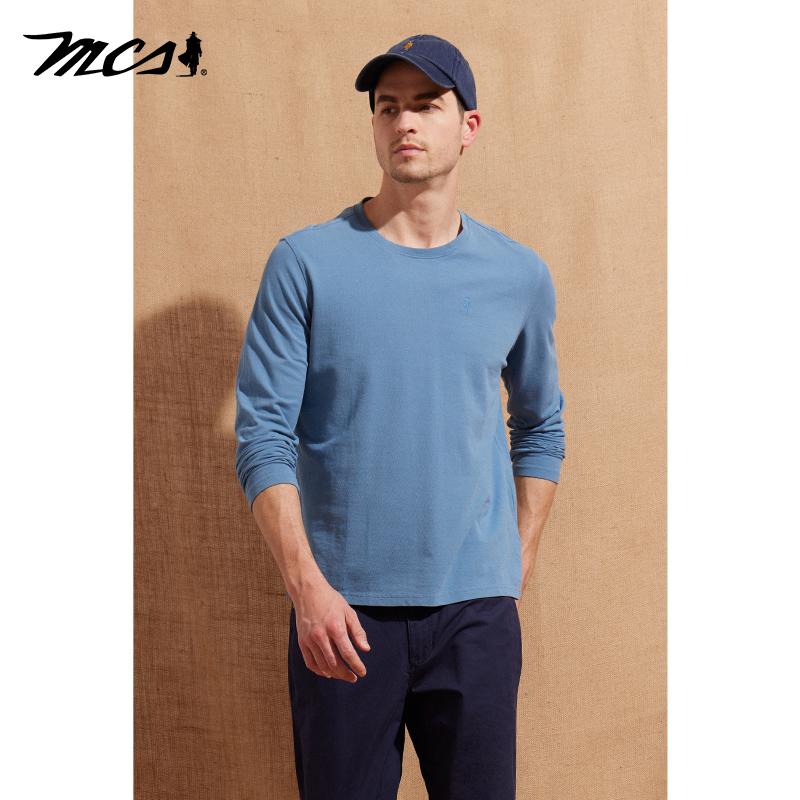 メンズ 全綿 コットン 快適 長袖 Tシャツ 丸首 プリント スリム｜Grams店