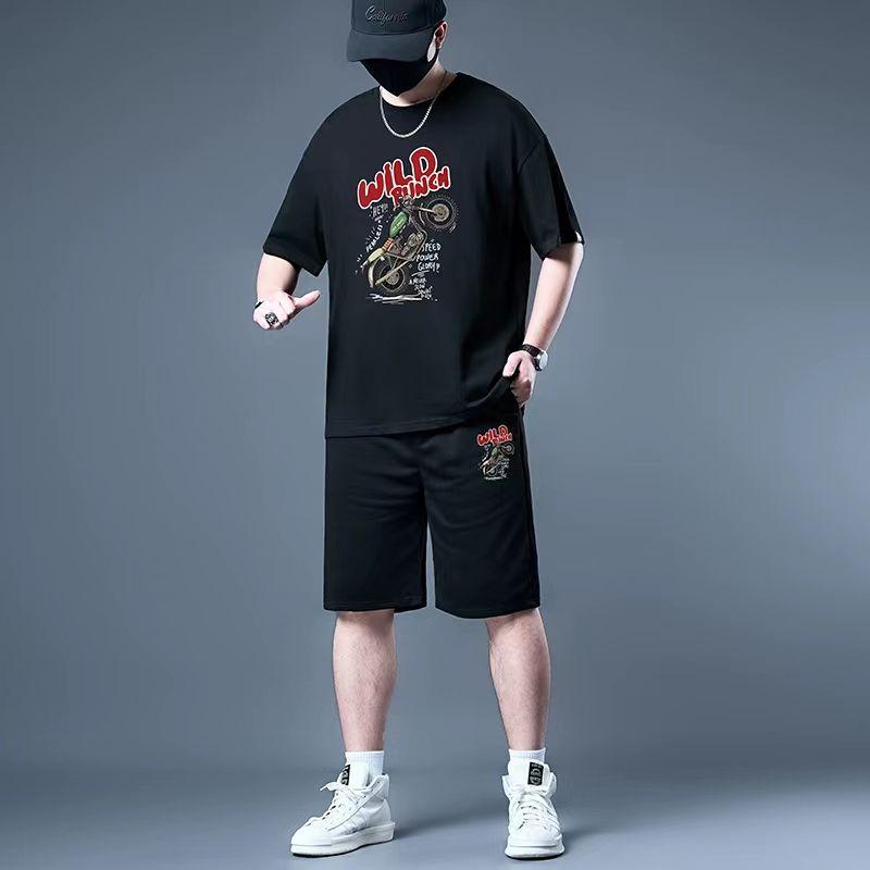 セットアップ 上下セット メンズ 半袖 ハーフパンツ 半パン 夏 スポーツ カジュアル Tシャツ ショートパンツ ツーピース ラウンドネック 速乾 ゆったり レジャー ブラック 4,864円