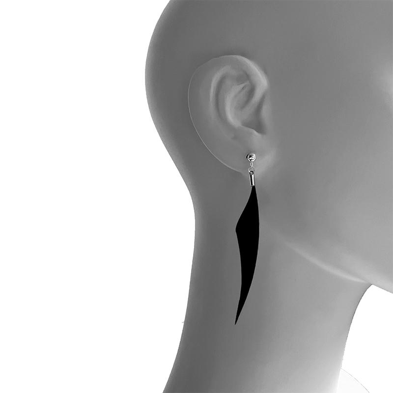 ピアス メンズ レディース カップル アクセサリー フェザー イヤリング スターリングシルバー ロング クリップ シルバー
