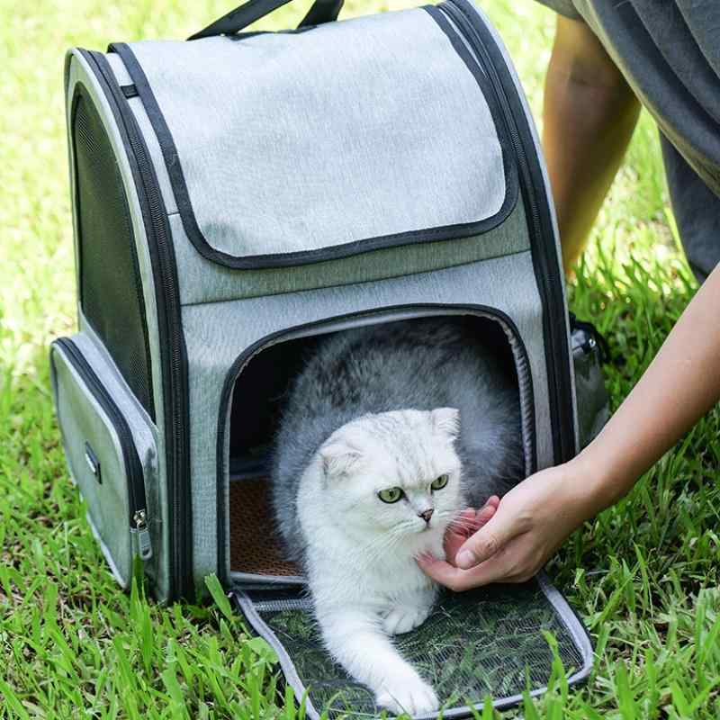 犬 猫 ペット 抱っこ リュック キャリーバッグ かばん 外出用 散歩 旅行 大型犬 拡張可能 通気性 拡張 手提げ ブルー ブラック グレー