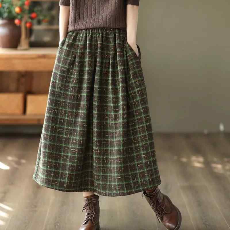 スコート 成人女性服 レディース ボトムス 中高年 オール時節 真っただ中丈 A伝達ルートスコート ご機嫌酉の方角 裏地なし 羊毛 緑であること 赤銅色 照合のしるし