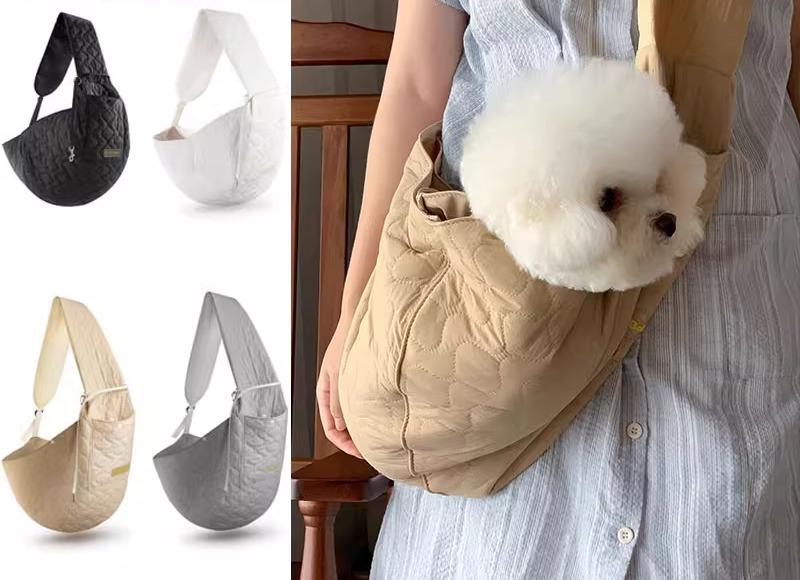 犬 ペット 抱っこ リュック キャリーバッグ かばん 外出用 散歩 旅行 小型犬 斜めがけ ポータブル ベージュ ブラック ホワイト
