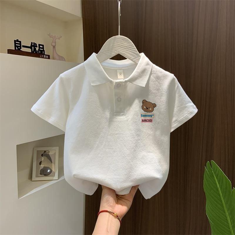 ポロシャツ キッズ 半袖 ベビー 男の子 女の子 子供服 夏 カジュアル 無地 シンプル ファッション おしゃれ トップス コットン ホワイト