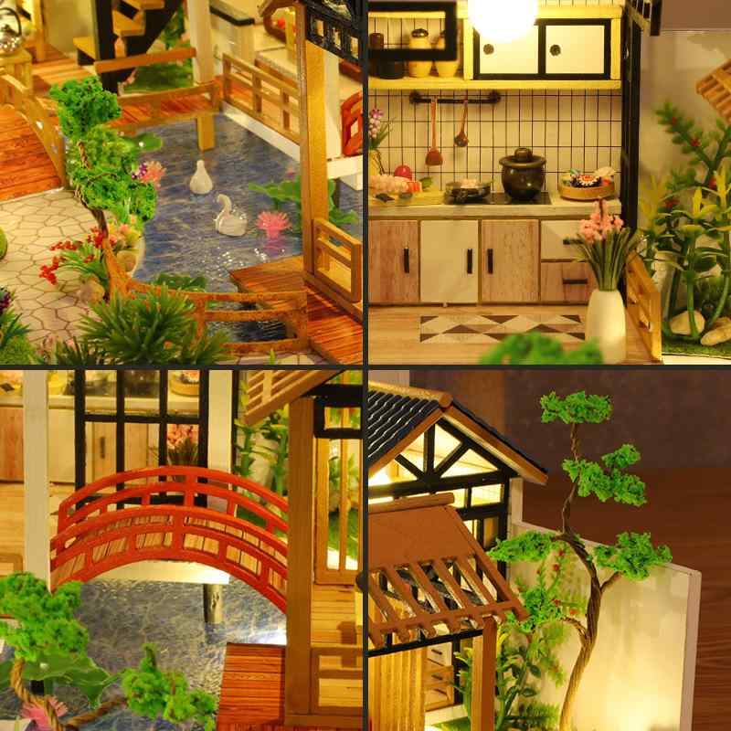 ミニチュアハウス DIY 組立式 手作り 木製 中国風 古典風 庭園風 田園風景 ドールハウス 模型 建築模型 置物 オブジェ インテリア ホビー 大人向け プレゼント