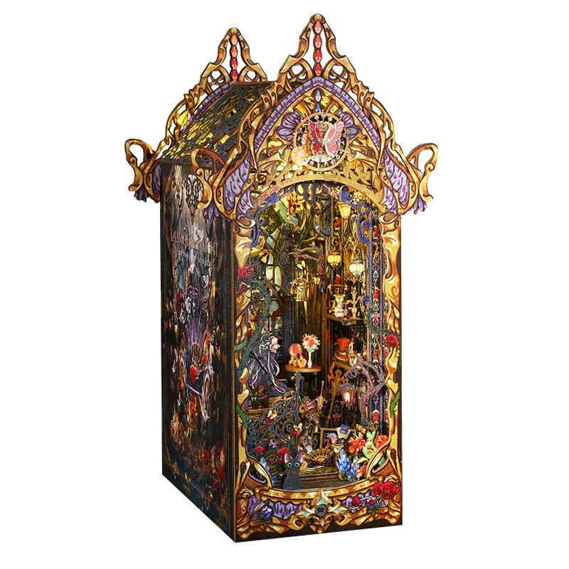 ブックヌック DIYキット ミニチュア ドールハウス 幽夜の物語 手作り 組み立て式 木製 立体 建築模型 精巧 ディスプレイ オブジェ 書斎 インテリア 大人向けホビー