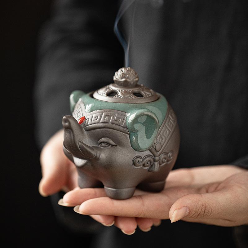 楽天市場】香炉 ミニ 中国風 琉璃 狐モチーフ 七宝焼風 エナメル彩