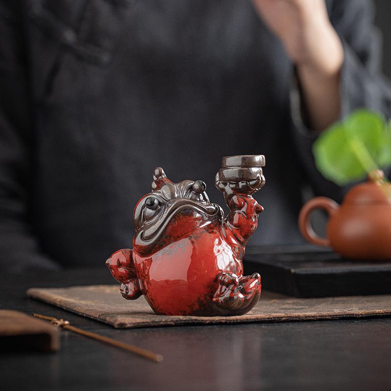 楽天市場】樹脂製 中八卦金蛙 置物（三脚蟾蜍）T356 ｜ポリ,レジン製