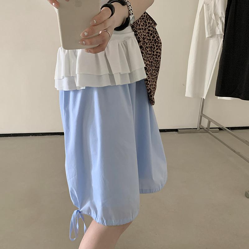 スカート レディース 春夏 ミモレ丈 Aライン ハイウエスト ゴム ウエスト ウエストゴム 無地 コットン 切り替え カジュアル ストライプ|Grams店