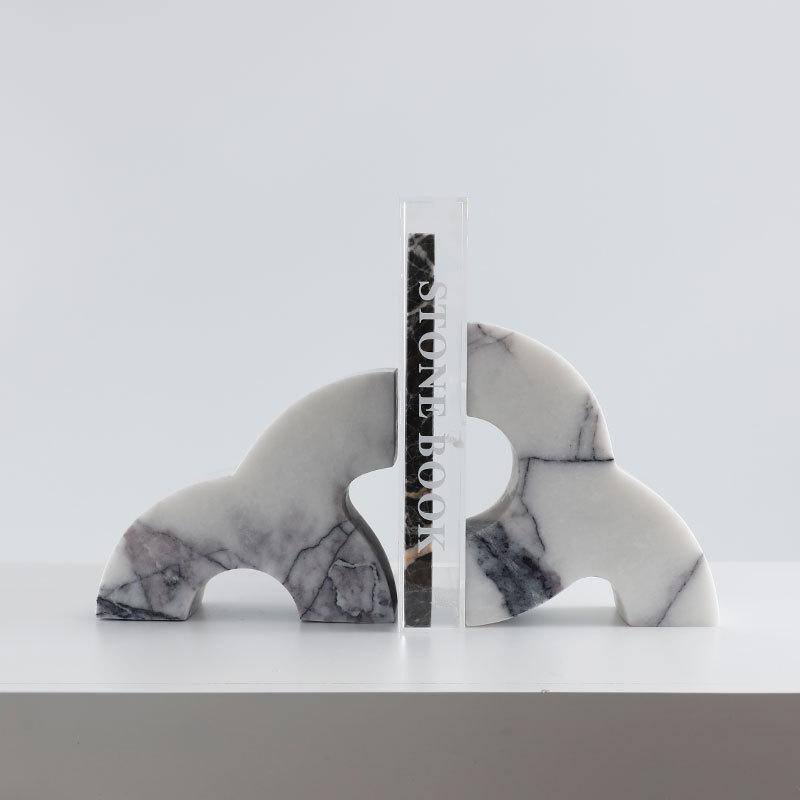 楽天市場】【AJI PROJECT】本立て ブックエンド【細目】自然石使用