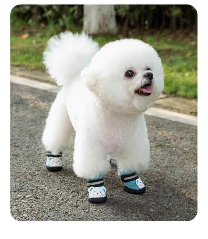 犬 靴 ドッグシューズ 愛玩動物 雨合羽 防汚 通気性 小型 出かける 心地好い 青み サクラ色 黒いこと