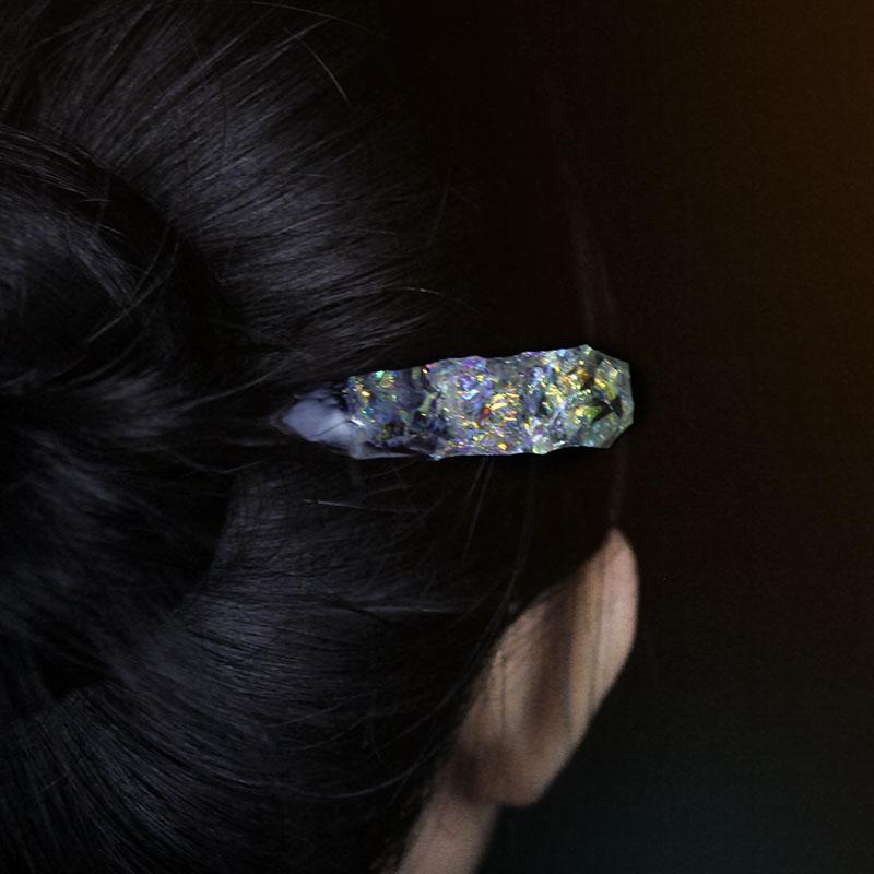 かんざし 一本 レディース ヘアアクセサリー 髪飾り ヘアピン モダン ジュエリー チャイナドレス 妖精 ブラック グリーン ブルー
