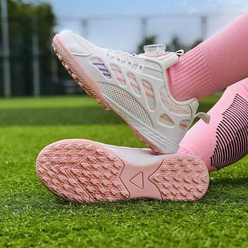 スニーカー キッズ 女の子 小学生 ローカット シューズ メッシュ スポーツ サッカー 釘防止 ボタン ホワイト ピンク パープル
