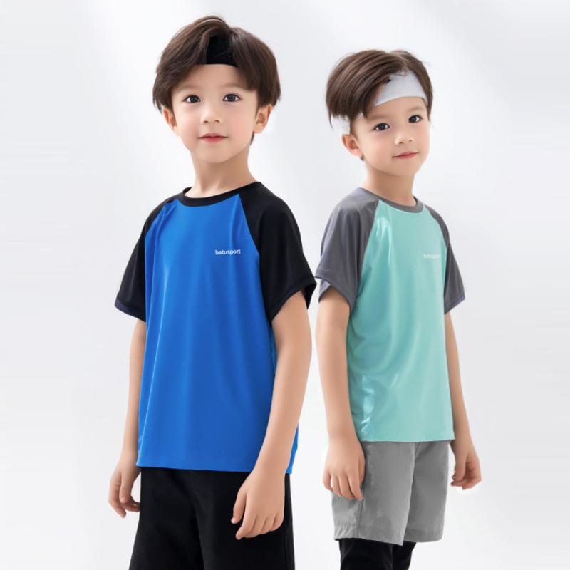 Tシャツ キッズ 半袖 男の子 女の子 子供服 夏 カジュアル スポーツウェア 速乾 薄手 接触冷感 通気性 トレーニング 運動 ルームウェア 軽量 ブルー ピンク グリーン