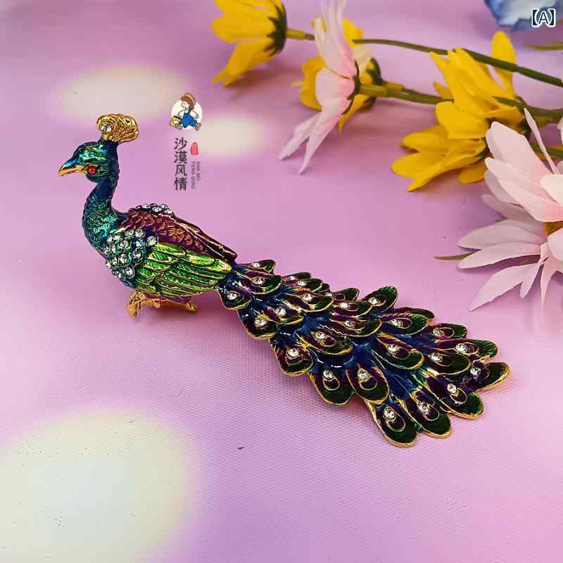 楽天市場】置物 孔雀 クジャク レトロ 民族 ジュエリーボックス