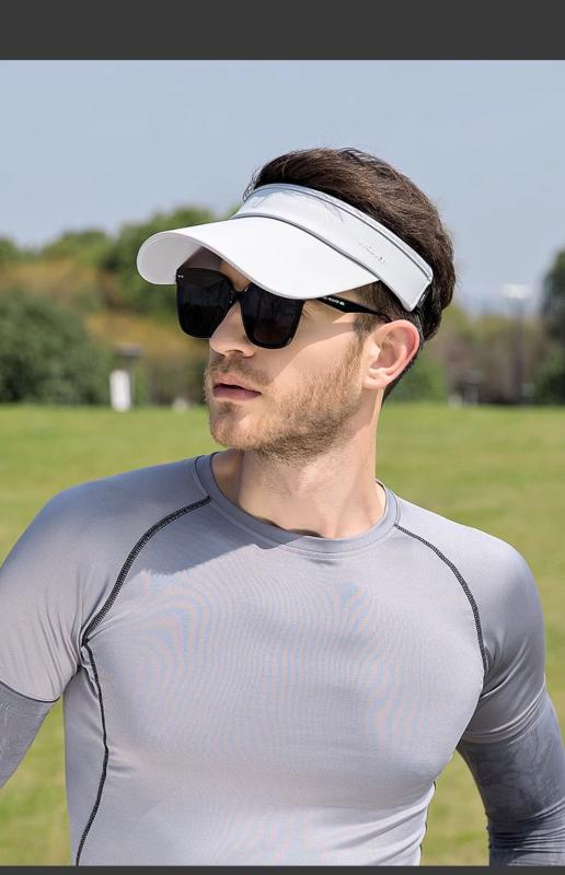 サンバイザー メンズ 夏 UVカット 紫外線対策 スポーツ ランニング マラソン テニス ゴルフ ウォーキング アウトドア レジャー 軽量 速乾 吸汗 通気性 日よけ帽 ブラック グレー ホワイト