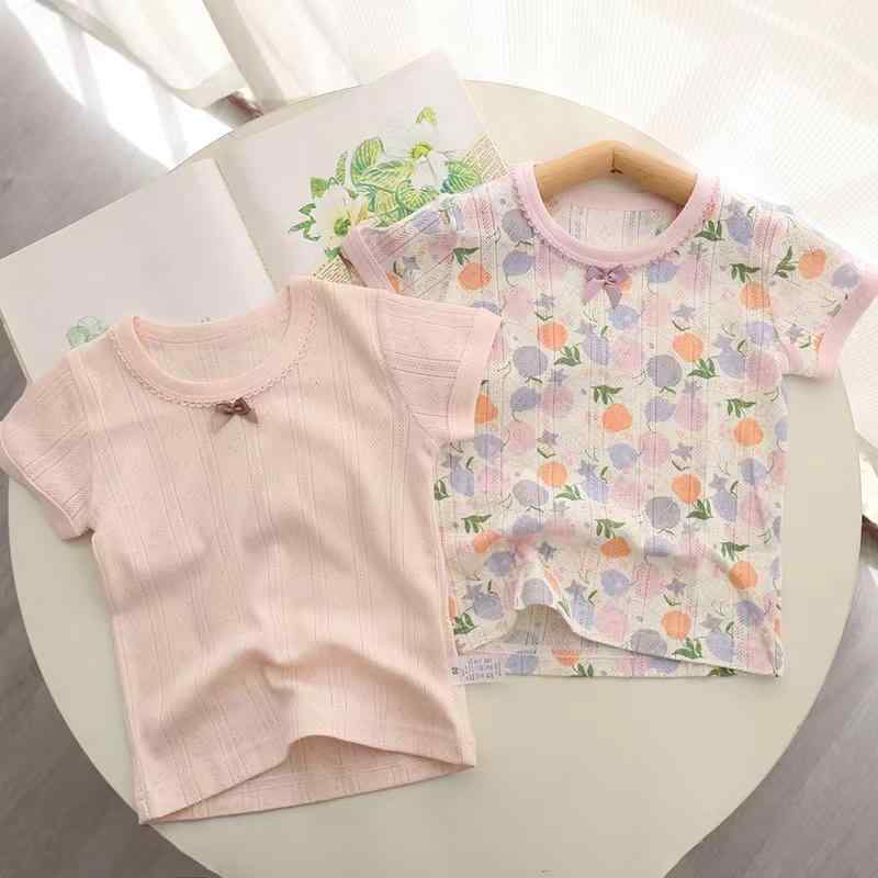 Tシャツ 女の子 ベビー キッズ 半袖 綿100% ルームウェア 部屋着 外出着 普段使い 夏服 カジュアル 通気性 やわらか ベーシック 無地 トップス