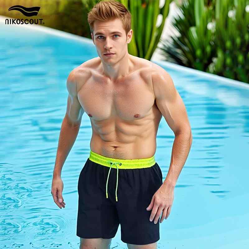 水着 メンズ スイムパンツ インナーメッシュ付き ショートパンツ ビーチ プール 海水浴 リゾート カジュアル 透け防止 速乾性 ゆったり サーフパンツ ハーフパンツ ネオンカラー ダークブルー オレンジ ネオングリーン 総柄 グレー ブラック 男性用