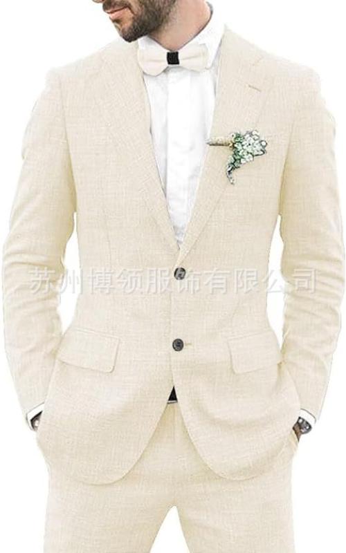 スーツ メンズ 男性用 リネン 麻混紡 セットアップ ジャケット パンツ スリムフィット 細身 フォーマル カジュアル 結婚式 ウェディング 新郎 披露宴 二次会 パーティー ビジネス ライトビジネス オールシーズン 通年｜Grams店