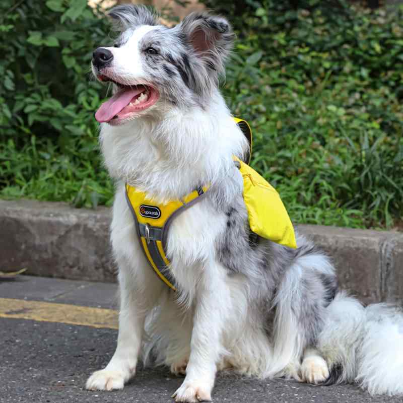 犬 リード ハーネス 胴輪 中型犬 大型犬 牽引ロープ ベスト式 多機能 ハーネス 散歩用リード イエロー ブラック オレンジ