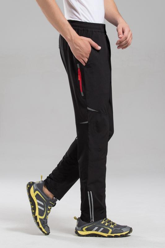 パンツ メンズ アウトドア スポーツ サイクリング 登山 ハイキング トレッキング 釣り ランニング ストレッチ 速乾 ロングパンツ UVカット 防水 防風 通気性 夜間反射 ポリエステル混紡 ブラック 夏
