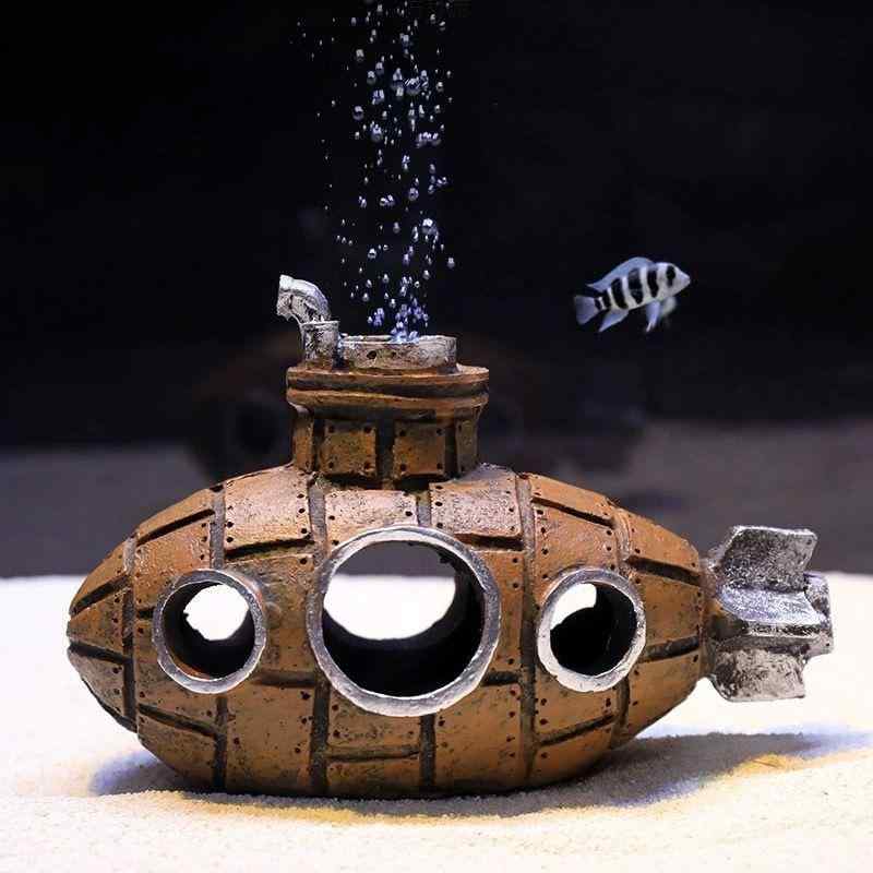 オブジェ Amazon.co.jp: HyzaPhix 潜水艦 置き物 隠れ家 アクアリウム装飾