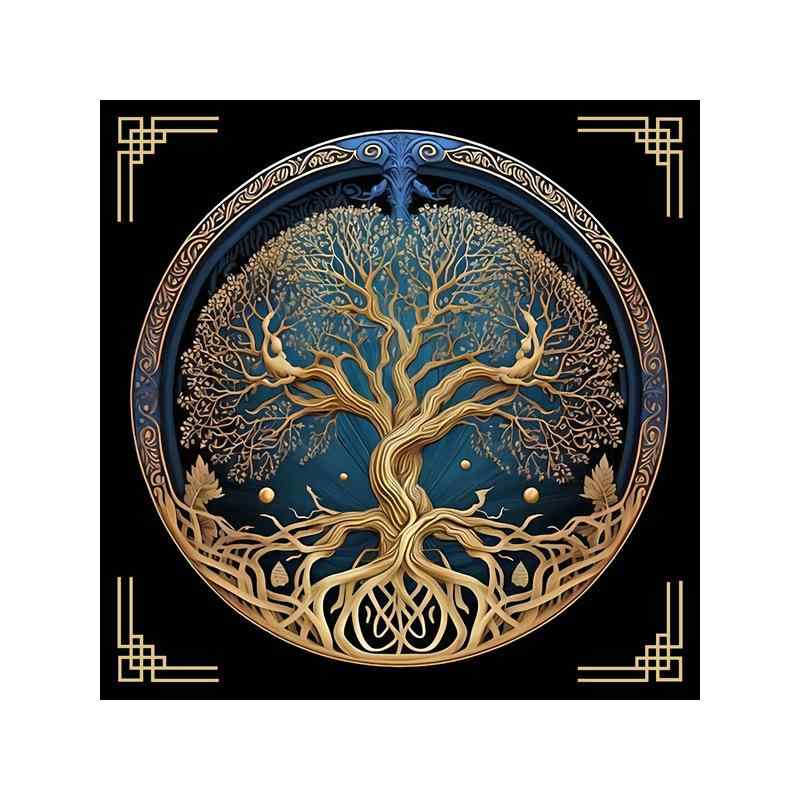 テーブルクロス ゲーム用 タロットクロス 食卓カバー デスクマット 多機能 超ソフトベルベット フランネル素材 ポリエステル製 正方形 ヨーロピアンクラシック 幾何学模様 装飾 インテリア画像