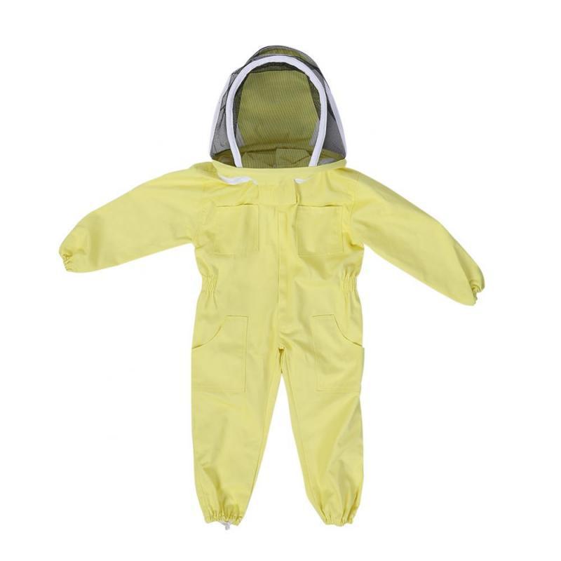 防蜂服 キッズ 子供用 純綿 つなぎ フード一体型 全身保護 養蜂服 園芸 作業服 コットン カバーオール 蜂対策 虫よけ