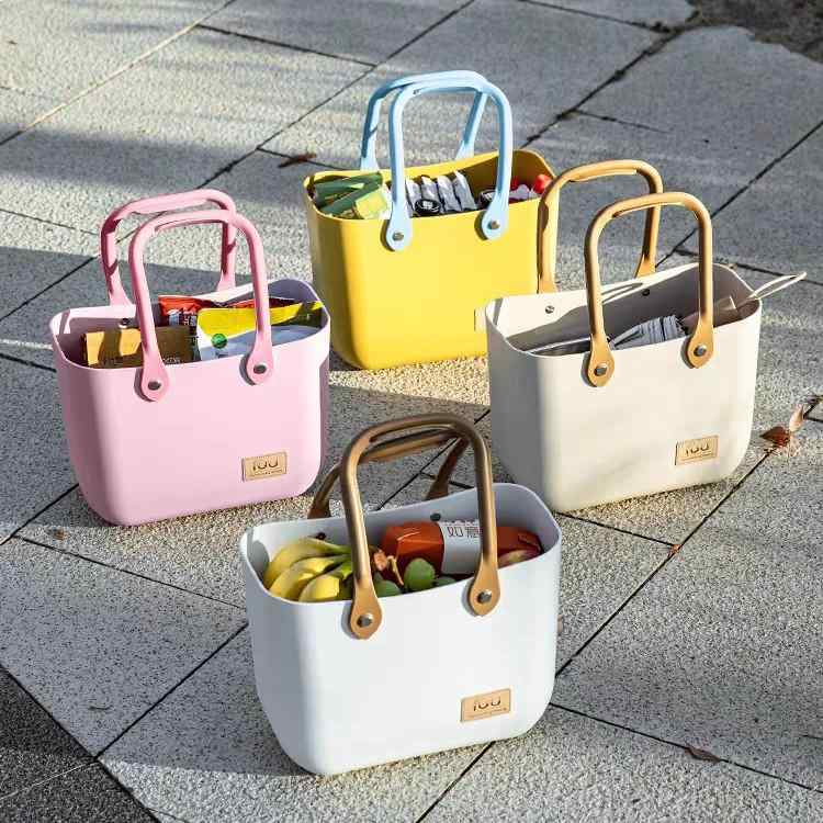 トートバッグ 通勤 ピクニック お出かけ ショッピング エコバッグ PP素材 軽量 やわらか 携帯 手提げ 普段使い カジュアル 大容量 収納 整理用 グレー ピンク イエロー ベージュ ホワイト 鞄