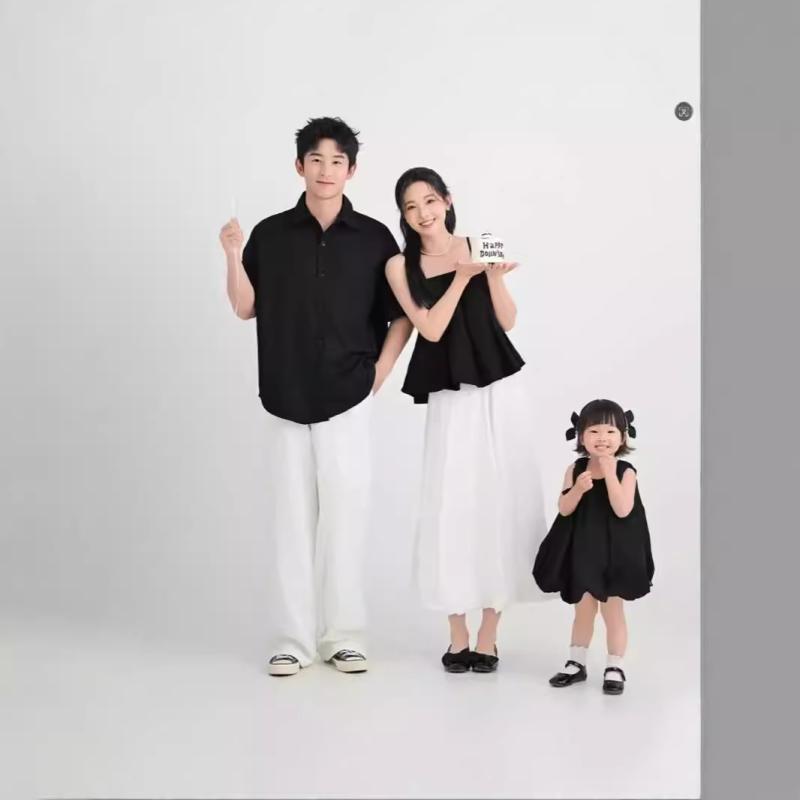 写真撮影衣装 親子服 ファミリーウェア ベビー キッズ レディース メンズ 新中式 モダン トレンドスタイル ポリエステル素材 家族写真 全家福 記念撮影 お揃いコーデ|Grams店